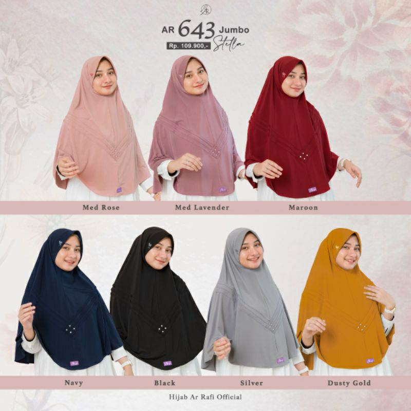 AR 643 Hijab jumbo Jilbab Ar Rafi ORI
