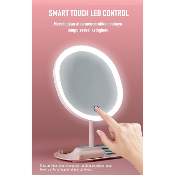 Robot RT-LM01 Dekstop Vertical Double Mirror LED Kaca Make UP Portable / Cermin Lampu