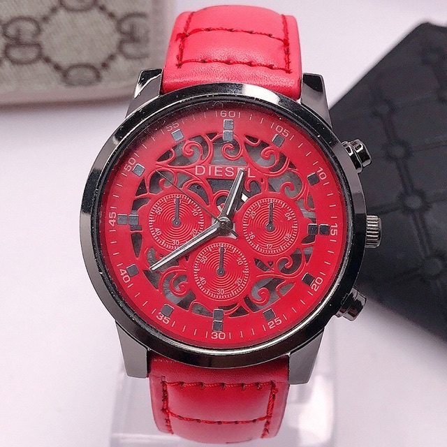 Jam Tangan Pria Kulit Murah Jam Tangan Quartz Analog Model Strap Kulit Jam Tangan Wanita M41