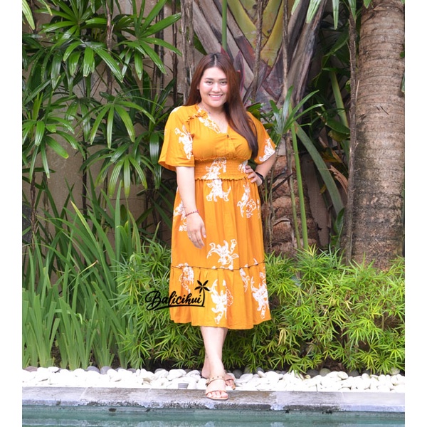 Balicihui Dress Janice Dress Midi Plus Size Jumbo Big Size Busui Friendly