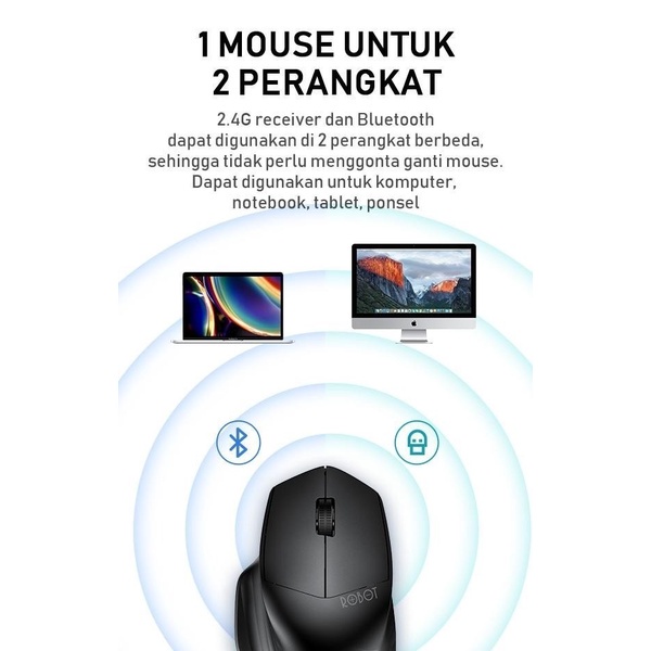 Robot Mouse Wireless Silent Dual Mode Bluetooth USB M350