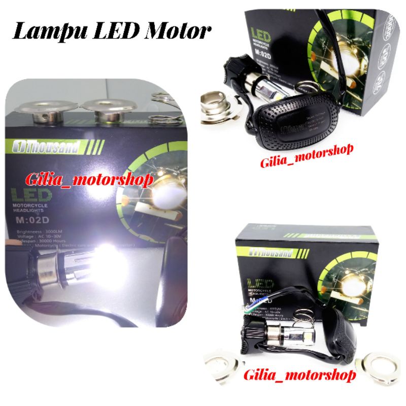 Lampu Depan LED Motor 3 sisi Lampu nyala putih 3 LED 30 watt