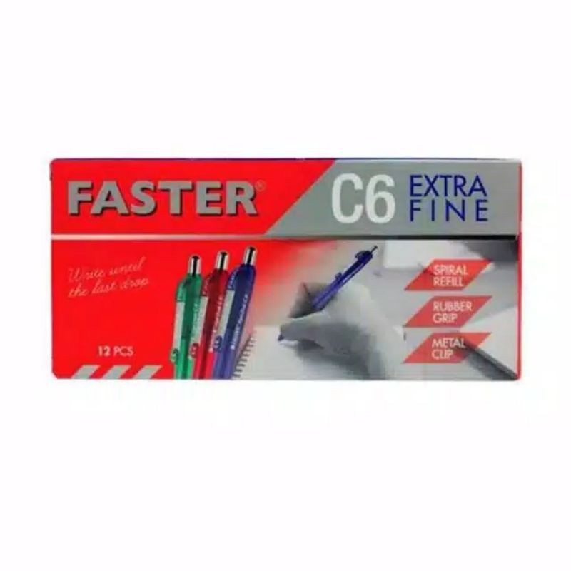 

Pulpen Faster C6 Tinta Hitam & Biru 1 lusin