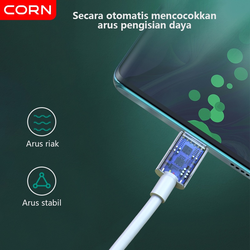 【Original】CORN Kabel Data 65W  Type-C to Type-C Fast Charge PD Quick Charge QC3.0A 1.2M TPE Kabel  untuk oppo vivo samsung