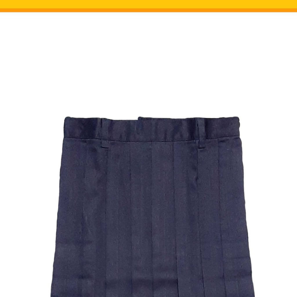 Rok SMP Biru Dongker Navy Rempel Panjang - Seragam Sekolah SMP / Rafly Jaya