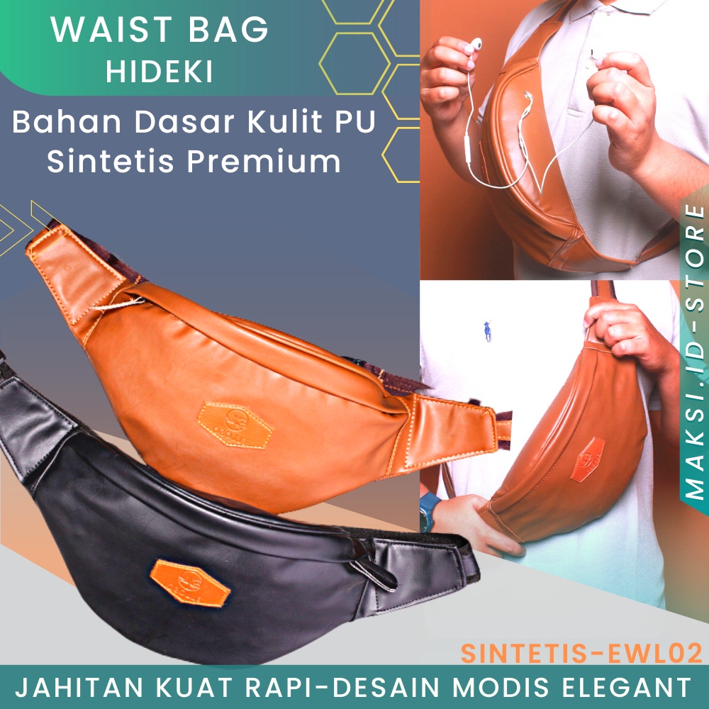 Waistbag Multifungsi Tebal Kualitas Import Tas Selempang Pria Ewl02 Pu Leather Produk Premium Cod