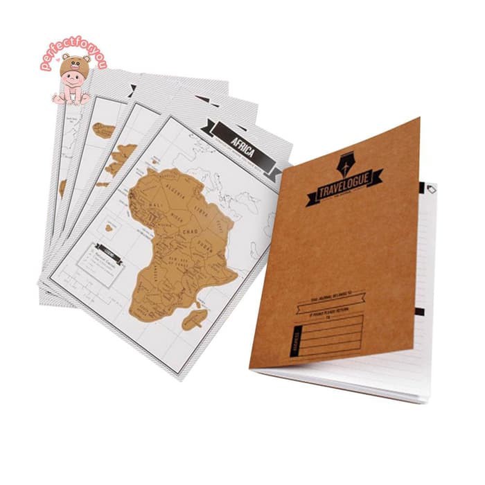 

nn ✡perfectforyou Notebook/Buku Diari dengan Peta Dunia Bisa Digesek