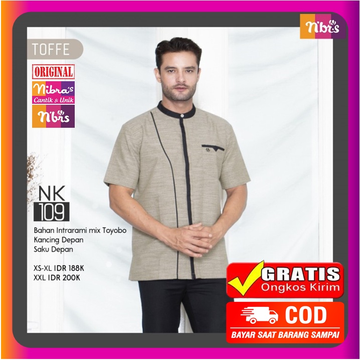 Baju Koko Nibras Dewasa Lengan Pendek NK 109 Terbaru 2022 Baju Kemeja Nibras Pria Cowok Laki Laki De