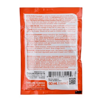 KRIM PELEMBAB RAMBUT CREAMBATH MAKARIZO HAIR ENERGY 60 GR SACHET RAMBUT RUSAK KERING KERITING RONTOK-3