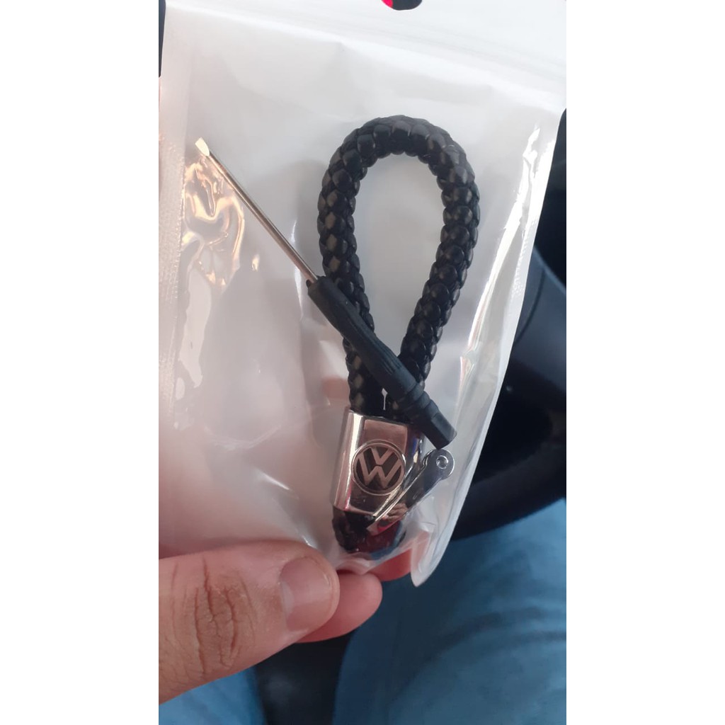 1 Set Gantungan Kunci Tali Kepang 3D Bahan Metal Untuk Ford Volkswagen