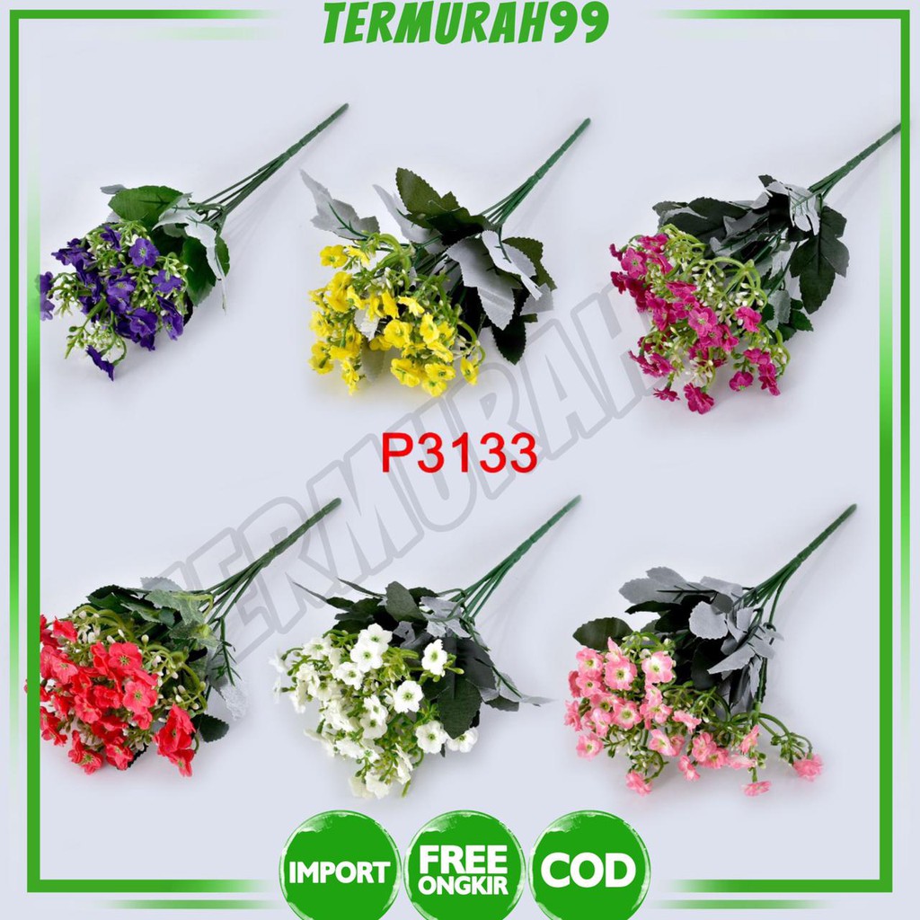 COD / TM99 BUNGA BUKET BUNGA ARTIFICIAL ROSE BUNGA PALSU IMPORT DEKORASI RUMAH / PESTA P3133