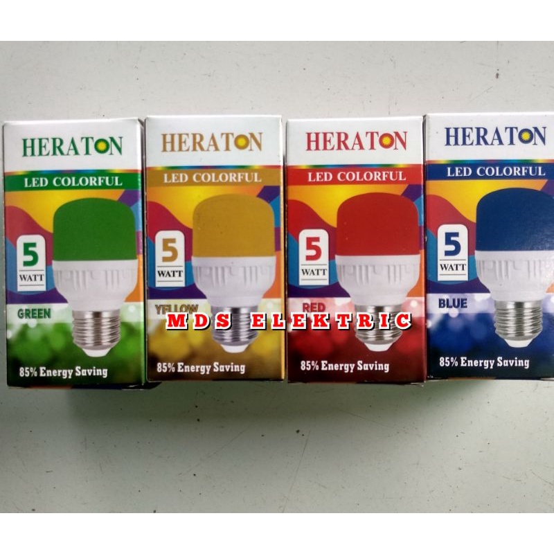 LAMPU LED WARNA WARNI 5 WATT HERATON / LAMPU  LED HIAS WARNA