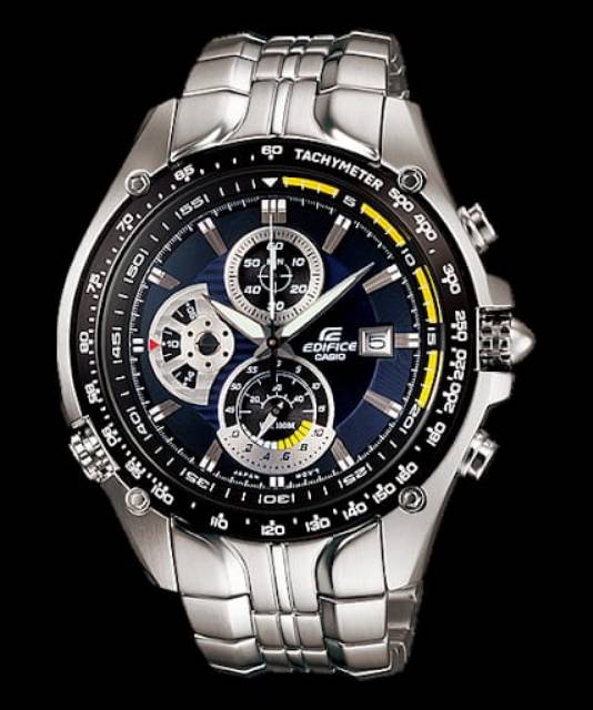 Casio Edifice EF-543 All Steel Silver Ring Black 46mm For Man