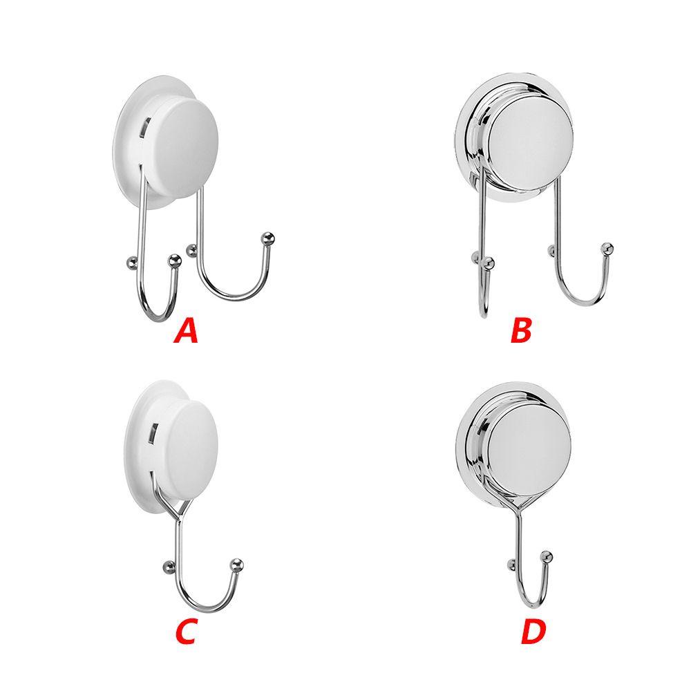 Populer Single/Double Hang Hook Dapur&amp;Kamar Mandi Vacuum Sucker Tempat Penyimpanan Gantungan Dinding