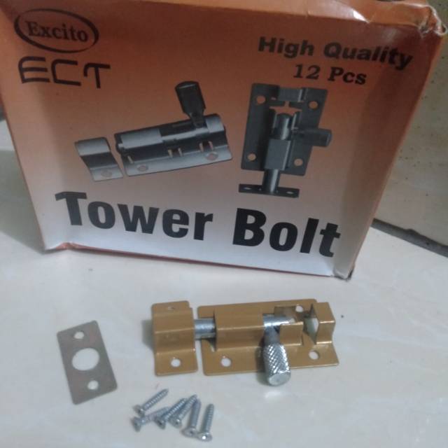 Grendel plat 2&quot; tower bolt