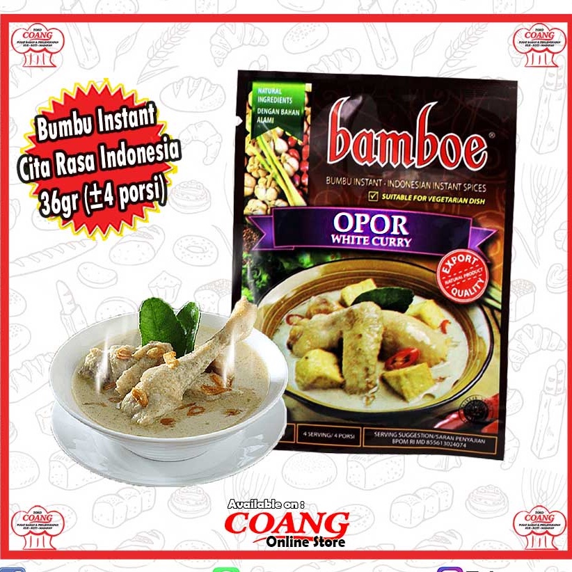 

BAMBOE BUMBU OPOR 36 GRAM - WHITE CURRY - CITA RASA ASLI INDONESIA