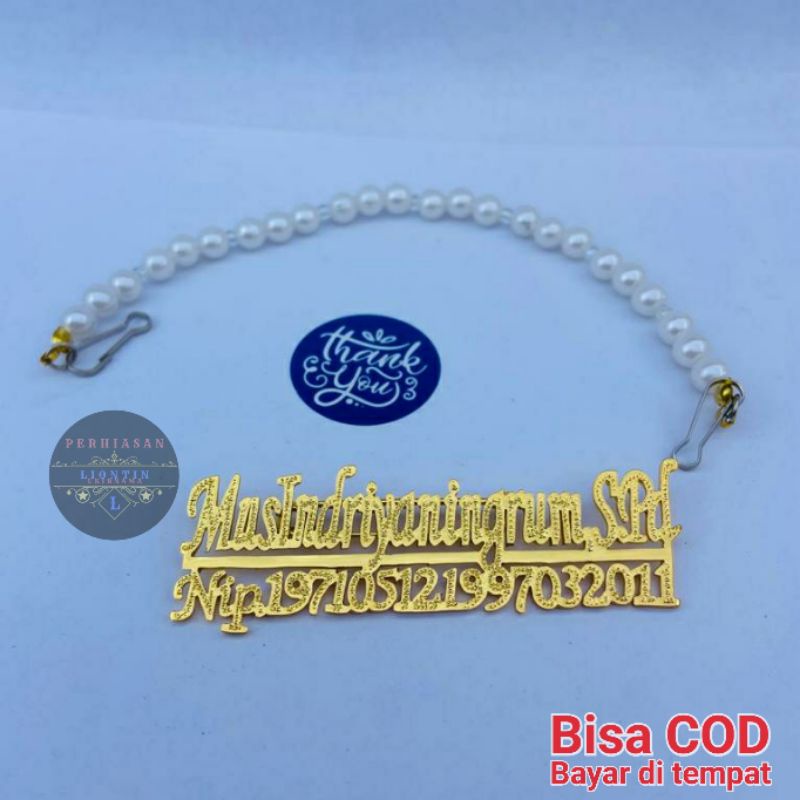 BROS UKIR NAMA NIP ASN/PNS/GURU/DOKTER/NURSE/KARYAWAN LAPIS EMAS 24K | ANTI KARAT DAN ANTI LUNTUR