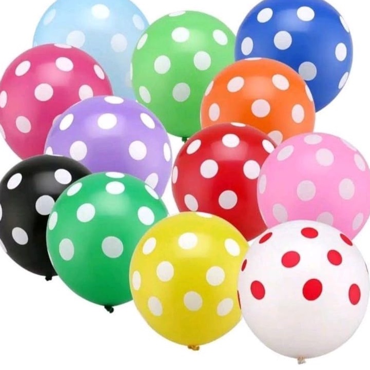 100 PCS /Balon latex polkadot 100 pcs/balon latex ulang tahun totol ukrn12 in ( BLUE MANGO)