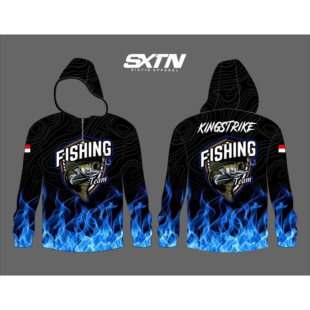 Jersey Mancing Mania Custom Kupluk Printing Angler Bahan Premium Milano