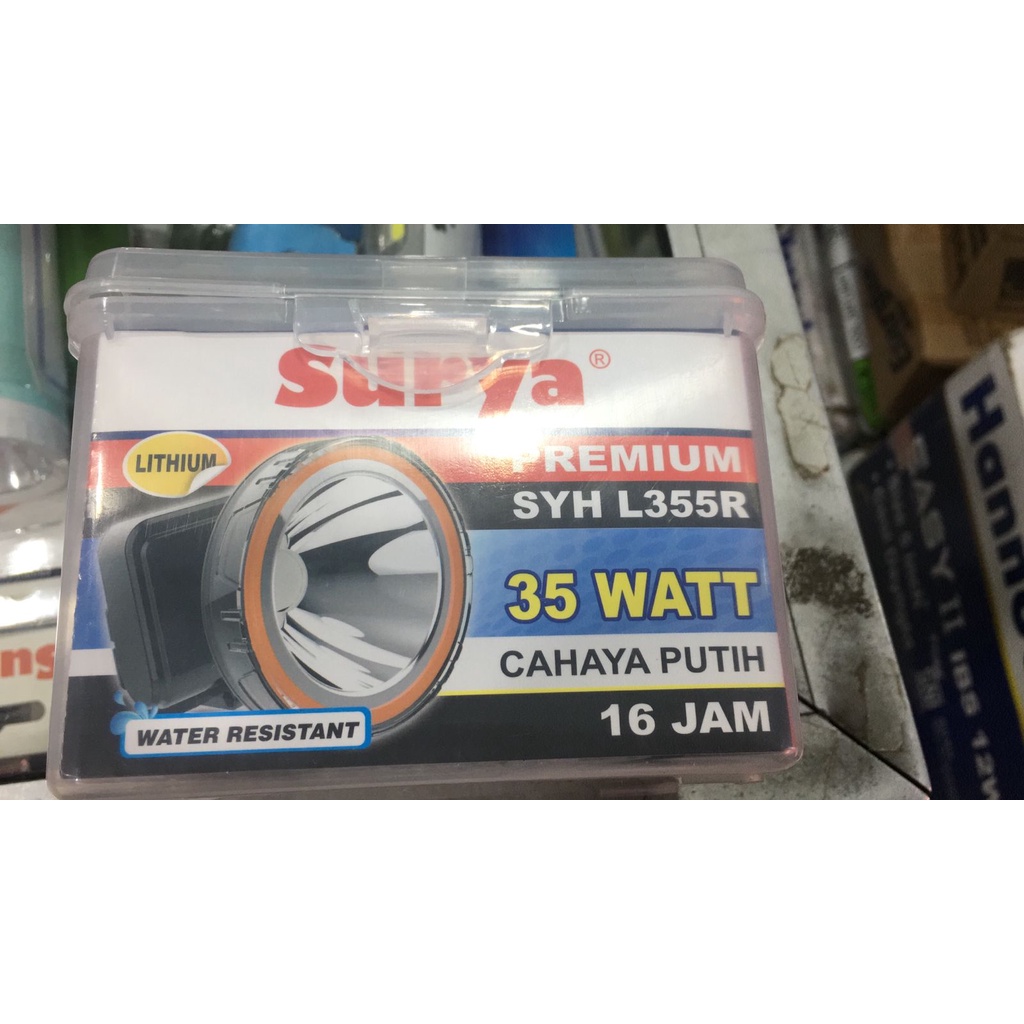 Headlamp / Senter Kepala Surya SYH L355R premium 35 watt anti air