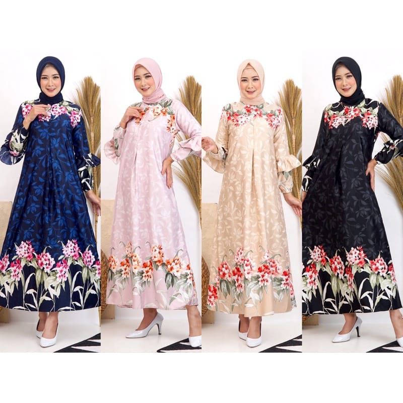 Gamis Motif Bunga | Gamis Fashion Terkini