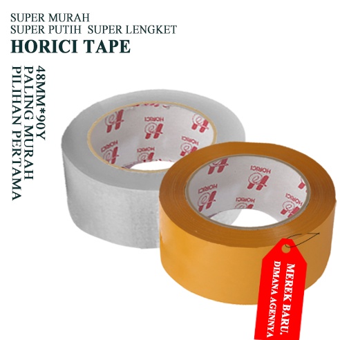 MEREK HORICI ASLI MURAH SUPER CLPER 48mmx90Y LAKBAN BENING DAN COKLAT HORICI TAPE