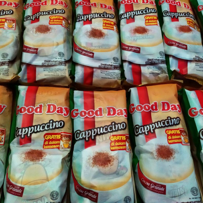 

Kopi good day cappuccino choco granule isi 10pcs/renceng