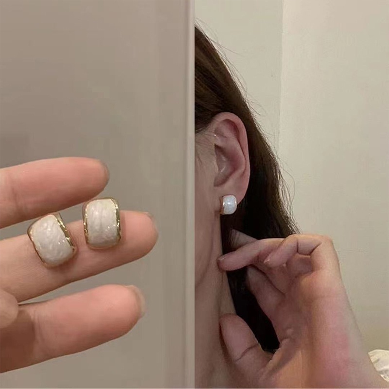 S925 Perak Korea Retro Anting Mutiara Fashion Anting Untuk Wanita Perhiasan Aksesoris - olo