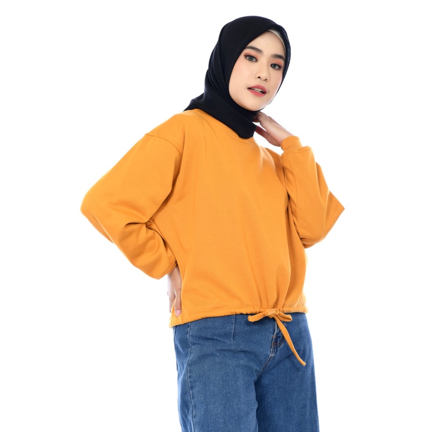 Sweater Crop Wanita X Urband A242 Mustard