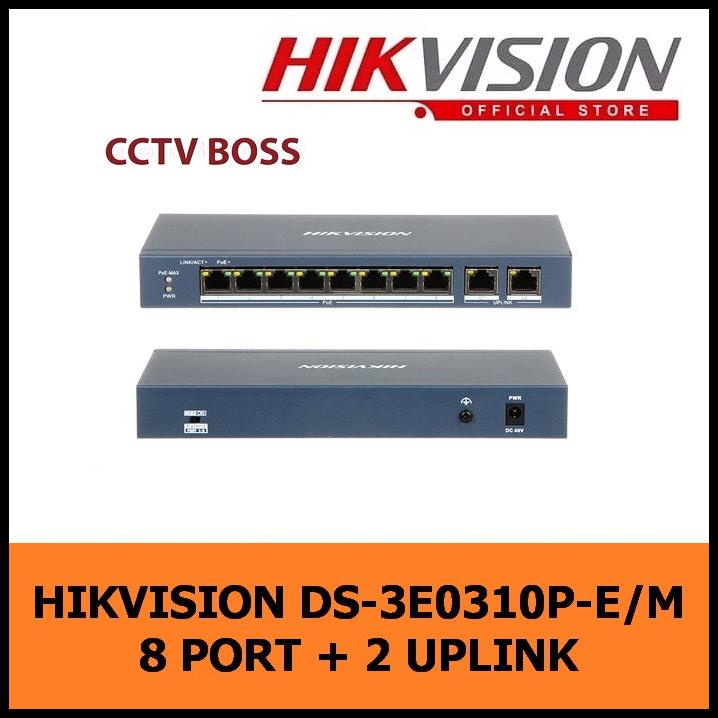 Hikvision Poe Ds-3E0310P-E/M Switch Hub Poe 8 Port + 2 Uplink