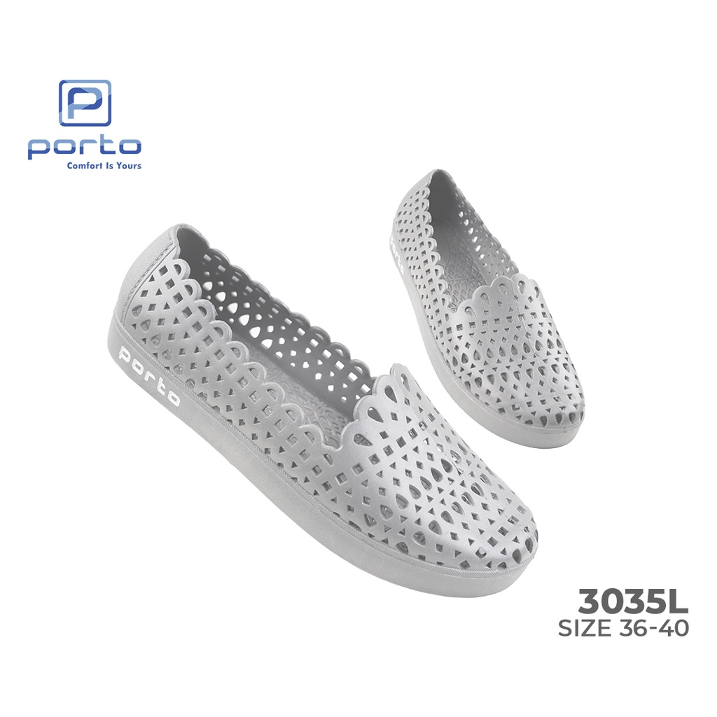3035L - Porto Leveling Sepatu Wanita Slip On Casual Nyaman Bagus Berkualitas Original Porto
