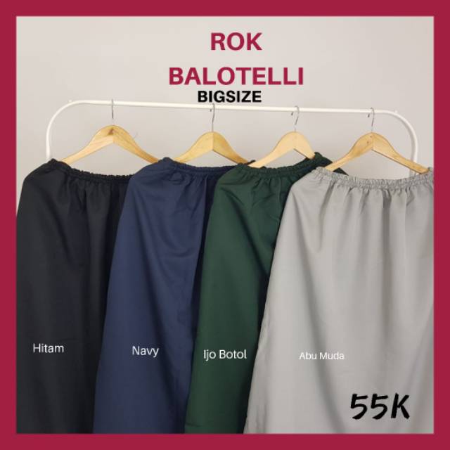 BALJUM [BIGSIZE/JUMBO] Rok Balotelli Jumbo / Bigsize Panjang Polos Muslimah (Premium) XXXL (COD)