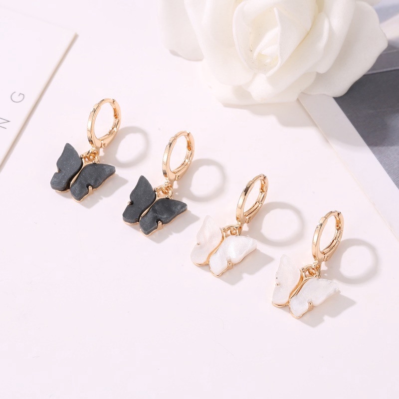 Anting-anting aksesoris fashion Warna anting kupu-kupu akrilik Fashion Korea Anting Tusuk