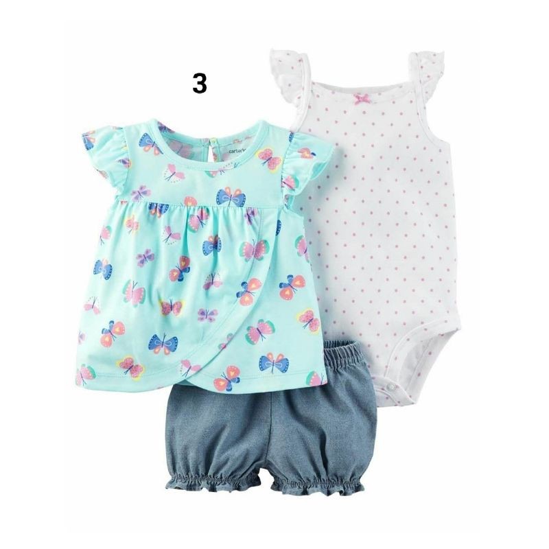 Set 3in1 baju bayi, set Jumper bayi, set tee Baju bayi, baju bayi lucu import