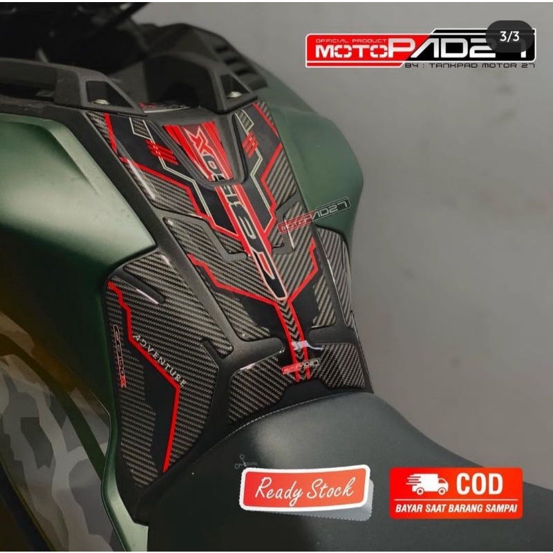 Motopad27 Stiker Tankpad CB150X Adventure Resin timbul Hitam Carbon Fullset