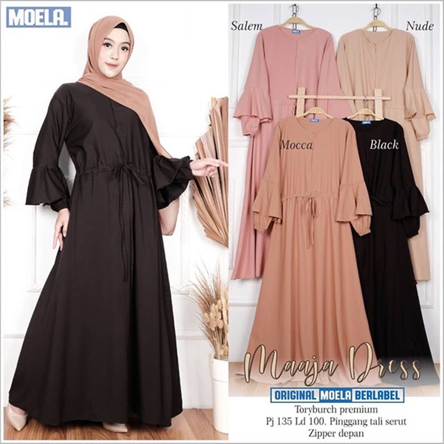 Maaja Dress Toryburch Polos Lengan Terompet