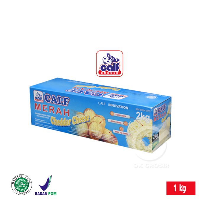 

Calf Merah Cheddar Cheese / Keju Cheddar Parut (1 Kg)