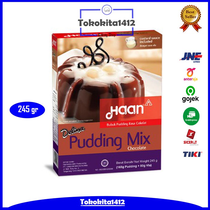 HAAN Pudding Mix Chocolate Puding Coklat Delima 245 gr