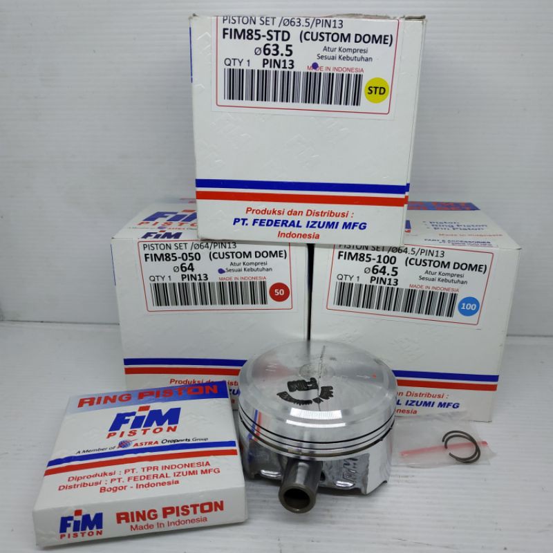 Piston FiM Custom Dome Mentah Pen 13 uk 57 mm - 68 mm