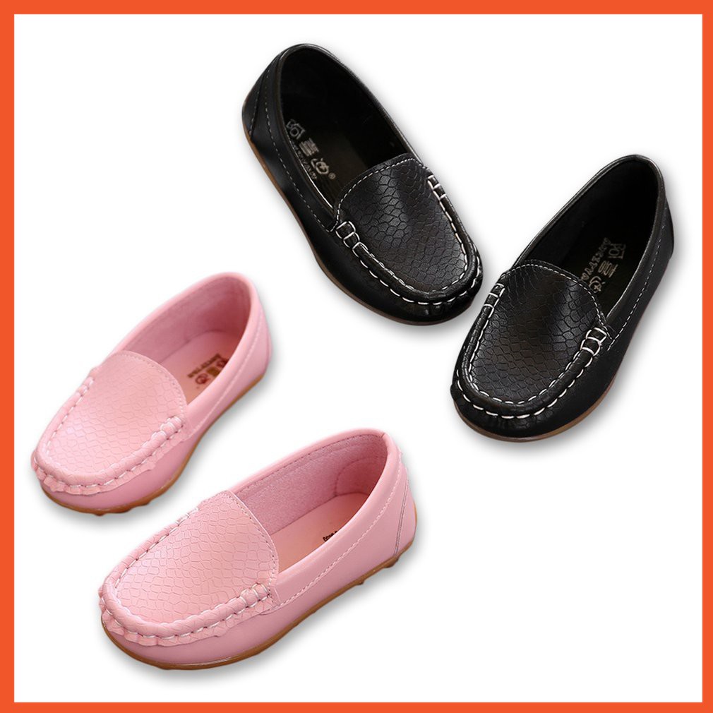 SF Sepatu  Kulit Flat Shoes Anak  Perempuan Alas  Sole Karet  