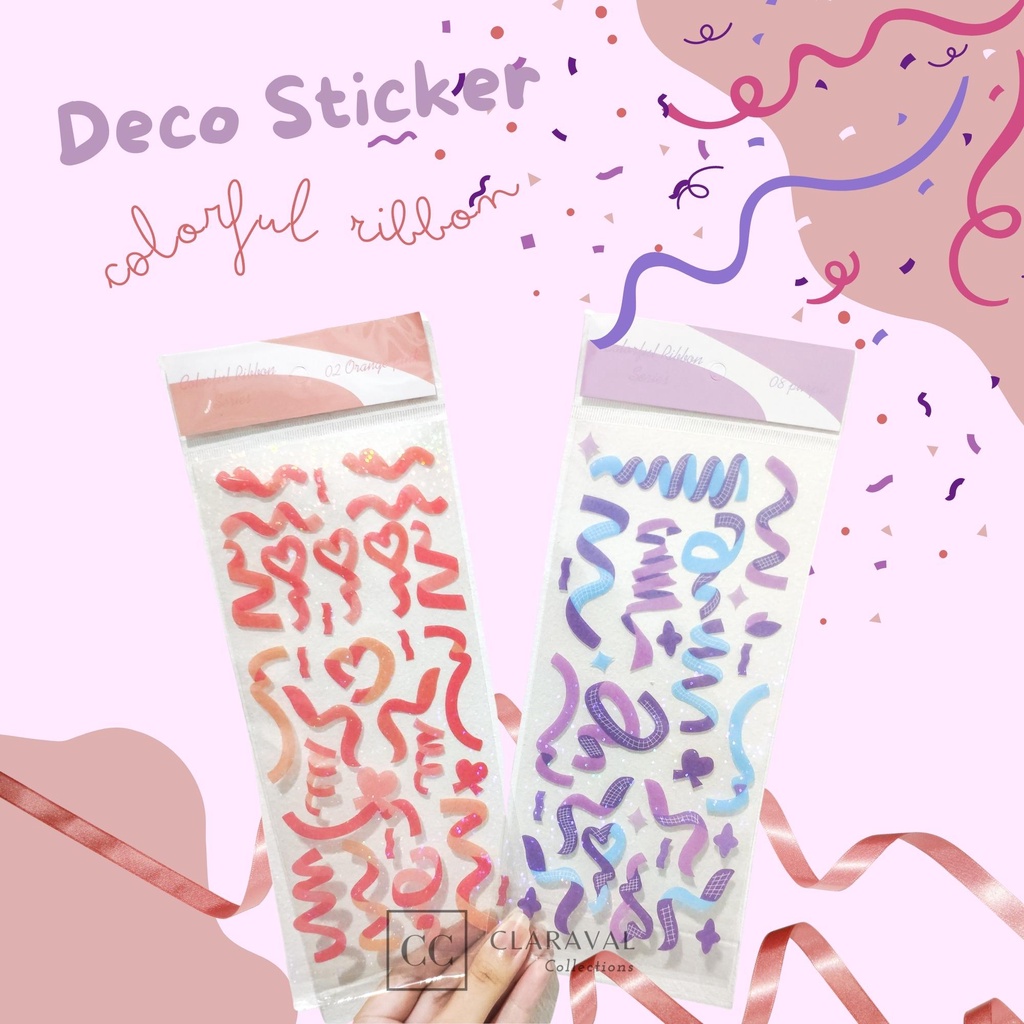 

Deco Sticker Scrapbook Sticker / Sticker Dekorasi Photocard / Journaling Ribbon Confetti Deco Stricker / Sticker Instax