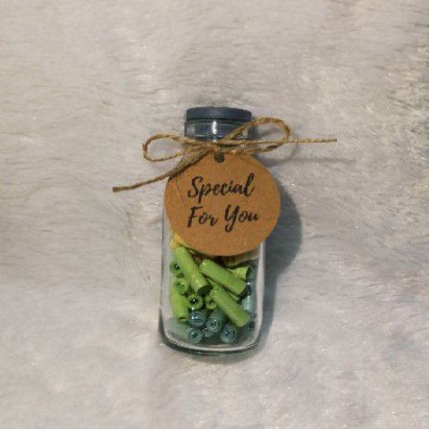Wish in bottle Botol kaca 100ml Surat dalam kapsul 60 wish kado unik Hang Tag Happy Birthday Love-2