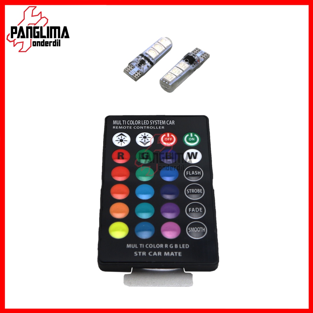 Lampu Sein Jelly 4 Mode 6 Titik LED T10-T 10 Sen-Senja-Malam Variasi Remote-Remot-Kontrol-Kontroler-Control-Controler 1 Set-2pcs