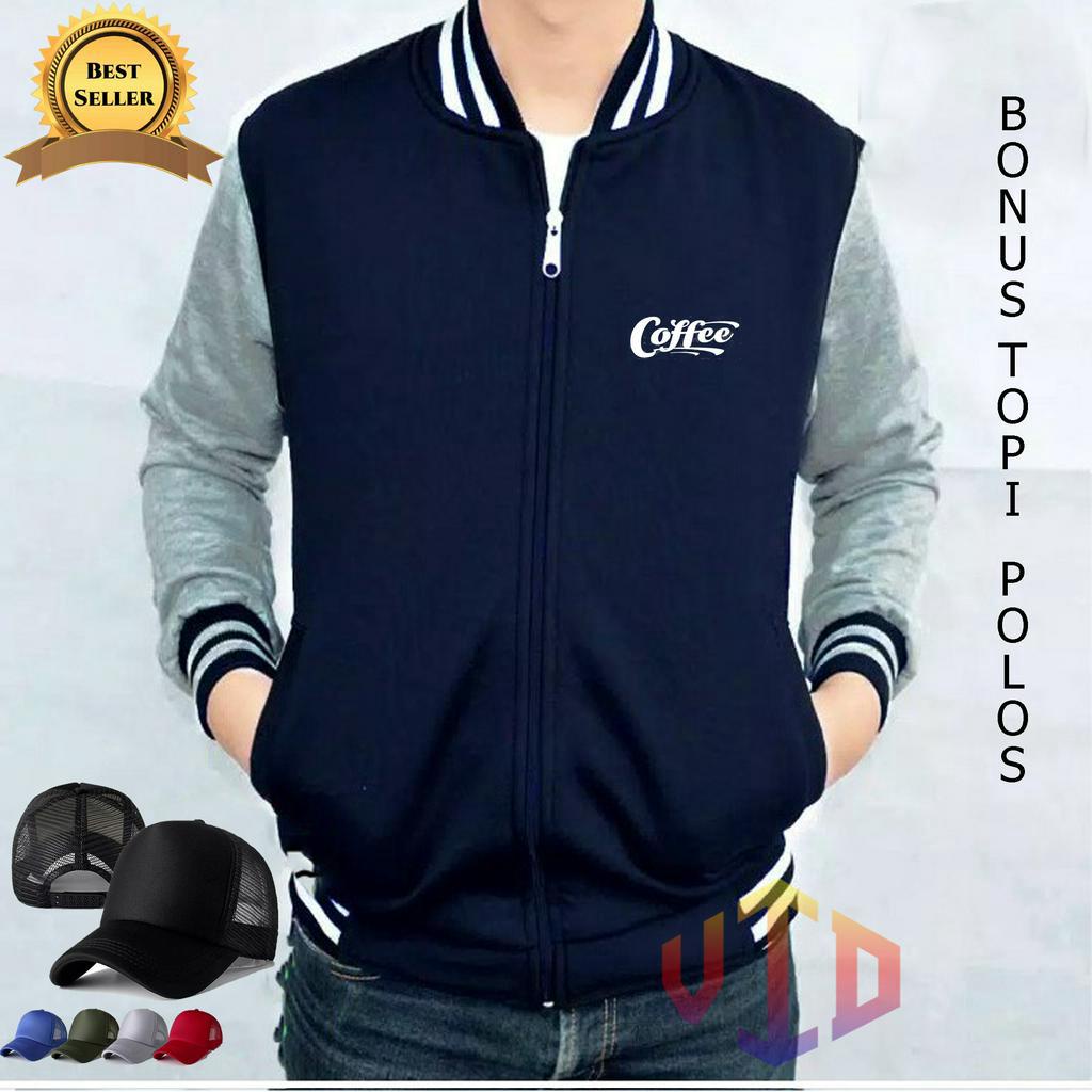 FREE TOPI .... BISSBOLL RESLETING COFFE MOTIF PUTIH+TOPI//Sweatshirt Hoodie Pria/Wanita//Sweater Ker