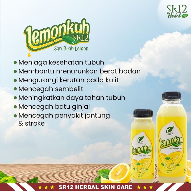 Lemonkuh SR12 Herbal Netto 500 ml | Sari Buah Lemon SR12 Original