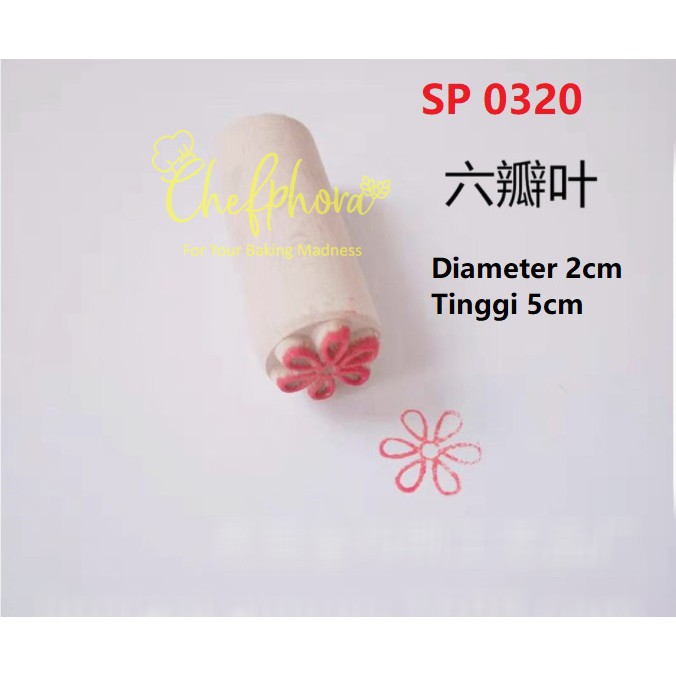 

Stempel Bakpao Bak Pao Bakpau Bakpia Kue Tausapia Kayu 2cm Daun 6sisi