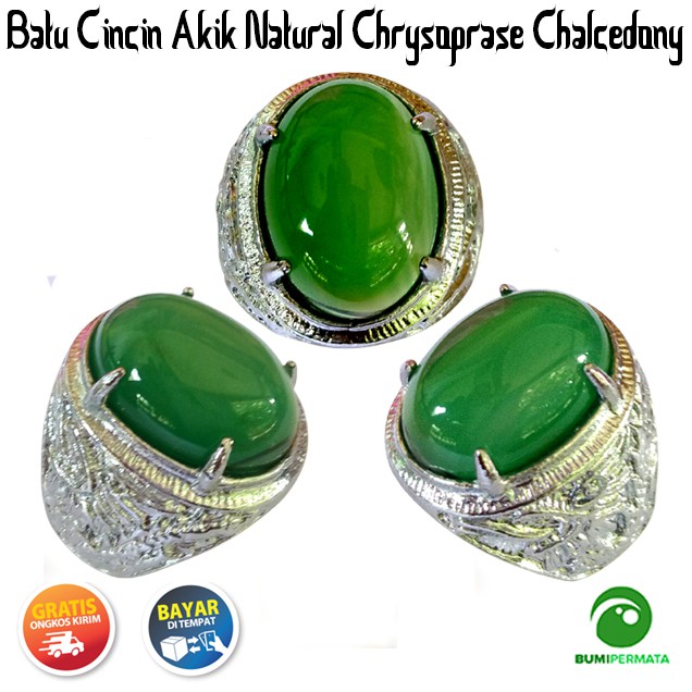 Batu Cincin Akik Natural Chrysoprase Chalcedony