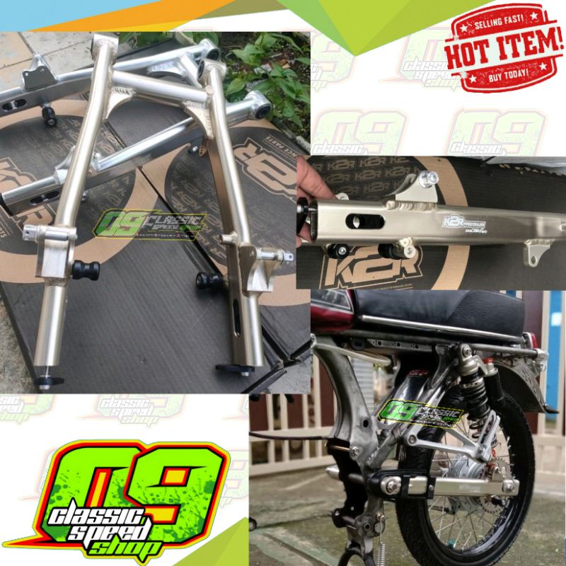 Swing Arm Arem oval CB GL MP Megapro Primus hiu K2R Kawahara Sultan Part warna Gray abu Titanium Gol