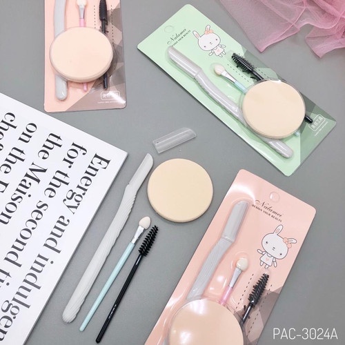 ✿ELYSABETHME✿ NALAMEI set cukur alis plus spons kerok pisau eyebrow bentuk eye brow mudah spully bedak