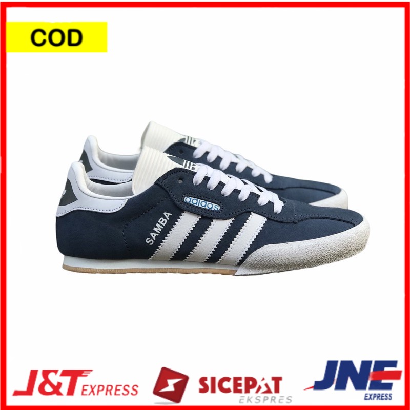 SEPATU ADIDAS SAMBA SUPER SUEDE NAVY SNEAKERS CASUAL PRIA KETS TALI COWOK SNIKER KASUAL SANTAI TERBA